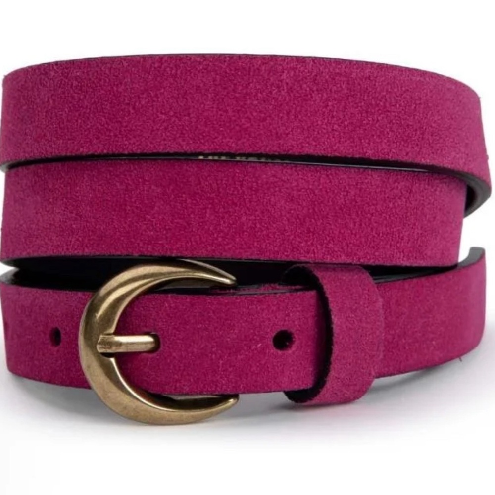NWT House of Bruar Suede Fuschia Belt L 3cm Wide